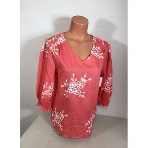 Sapphire Embroidered Blouse Womens Medium New